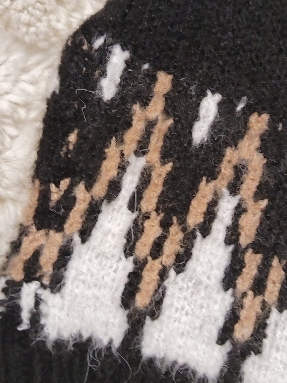 🆕 NWT TRUTH by Republic Black Nordic Fair Isle Chunky Cardigan S - Picture 9 of 10